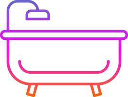 Bath Tub Line Gradient Icon vector