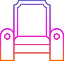 icono de gradiente de línea de trono vector