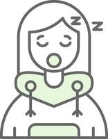 dormir verde ligero relleno icono vector