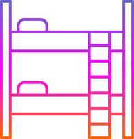 Bunk Bed Line Gradient Icon vector