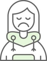 Sad Green Light Fillay Icon vector