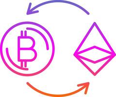 Ethereum Line Gradient Icon vector