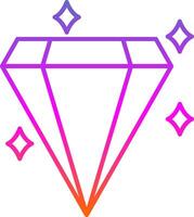 icono de degradado de línea de diamante vector