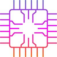 Chip Line Gradient Icon vector
