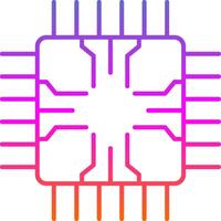 icono de gradiente de línea de chip vector