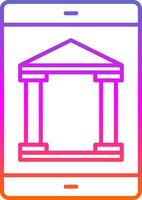 Mobile Banking Line Gradient Icon vector