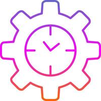 eficiente hora línea degradado icono vector