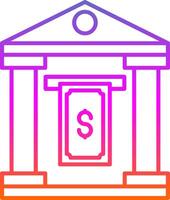 Cash Withdraw Line Gradient Icon vector