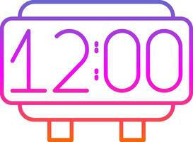 Digital Clock Line Gradient Icon vector