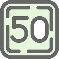 Fifty Green Light Fillay Icon vector