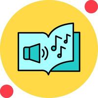 icono de vector de libro de audio