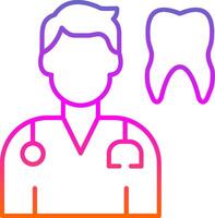 Dentist Line Gradient Icon vector