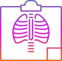 radiología línea degradado icono vector