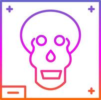 Skull X - ray Line Gradient Icon vector