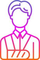 Bandaged Person Line Gradient Icon vector