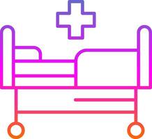hospital cama línea degradado icono vector