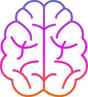 Brain Line Gradient Icon vector