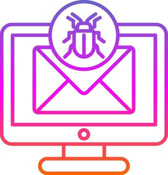 icono de gradiente de línea de depuración vector