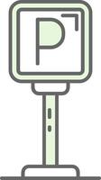 Parking Green Light Fillay Icon vector