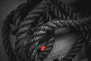 Battle Rope Exercises Sport fitness equipment closeup photo