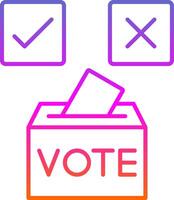 votar sí icono de gradiente de línea vector