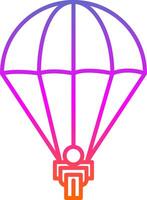 Parachuting Line Gradient Icon vector