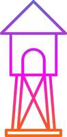 Watchtower Line Gradient Icon vector