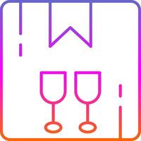 Fragile Line Gradient Icon vector