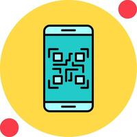 teléfono inteligente qr código vector icono