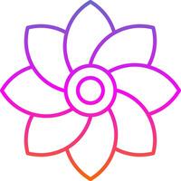icono de gradiente de línea de flor vector