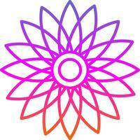 Sunflower Line Gradient Icon vector