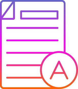 Los grados línea degradado icono vector