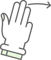 Three Fingers Right Green Light Fillay Icon vector