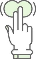 Two Fingers Tap and Hold Green Light Fillay Icon vector