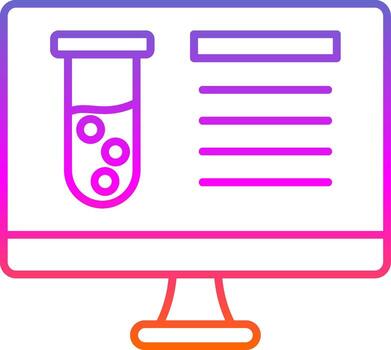 icono de gradiente de línea de informática vector