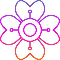 Hydrangea Line Gradient Icon vector