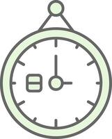 reloj verde ligero relleno icono vector