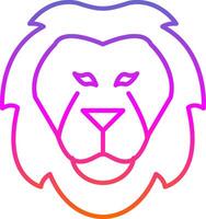 Lion Line Gradient Icon vector