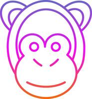 Monkey Line Gradient Icon vector