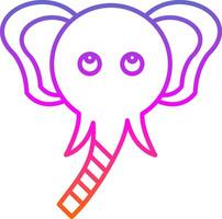 elefante línea degradado icono vector