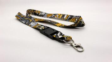 Cool yellow lanyard isolated photo