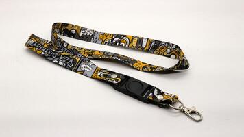 Cool yellow lanyard isolated photo