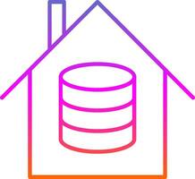 Data House Line Gradient Icon vector