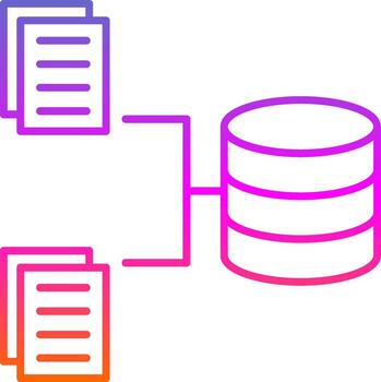 datos colección línea degradado icono vector