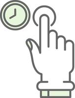 Click and Hold Green Light Fillay Icon vector