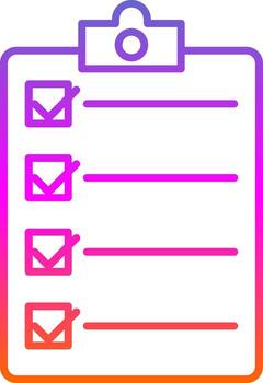 Checklist Line Gradient Icon vector