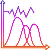 Wave Chart Line Gradient Icon vector
