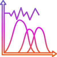 Wave Chart Line Gradient Icon vector