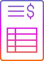 Bill Line Gradient Icon vector