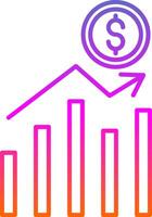 Stock Market Line Gradient Icon vector